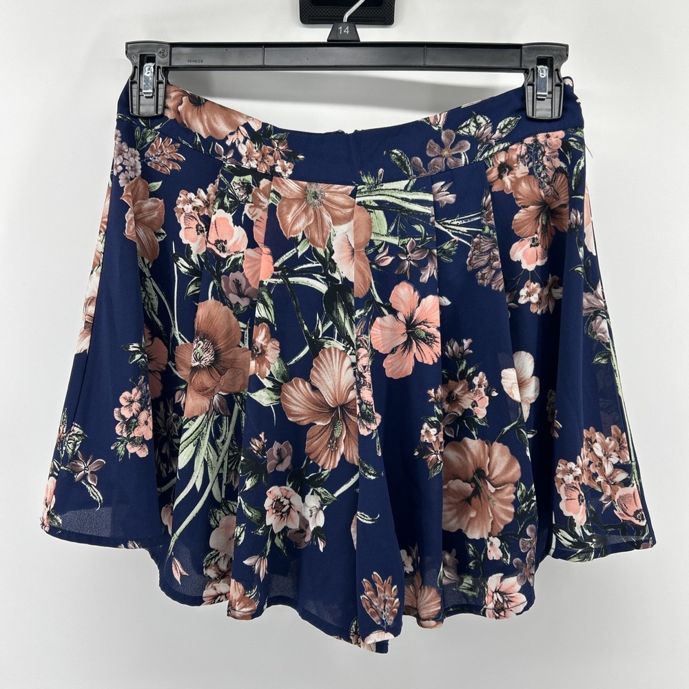 Pink Owl Skort Skirt Women's Large Blue Pink & White Floral Shorts Tennis Golf - Picture 1 of 11